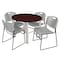 Regency Kee Round Table & Chair Set, Wood, Metal, Polypropylene Top TB36RNDMHBPCM44GY - alternate 1